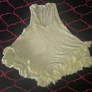 Free People Blouse Women's Size Small Pale Light Green Color Ruffled